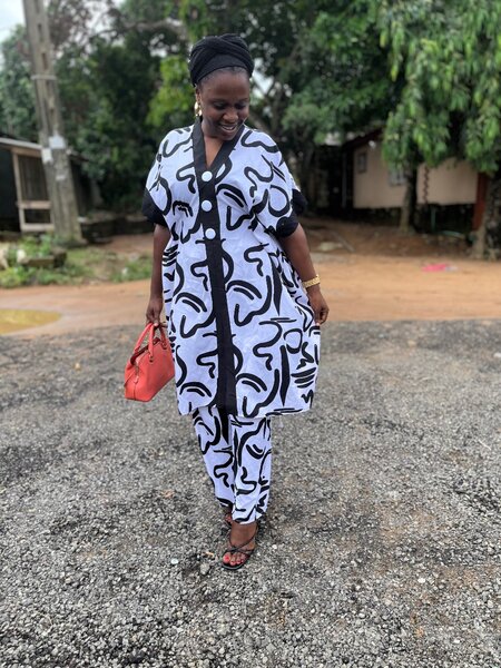 Ensemble tunique et pantalon à motifs