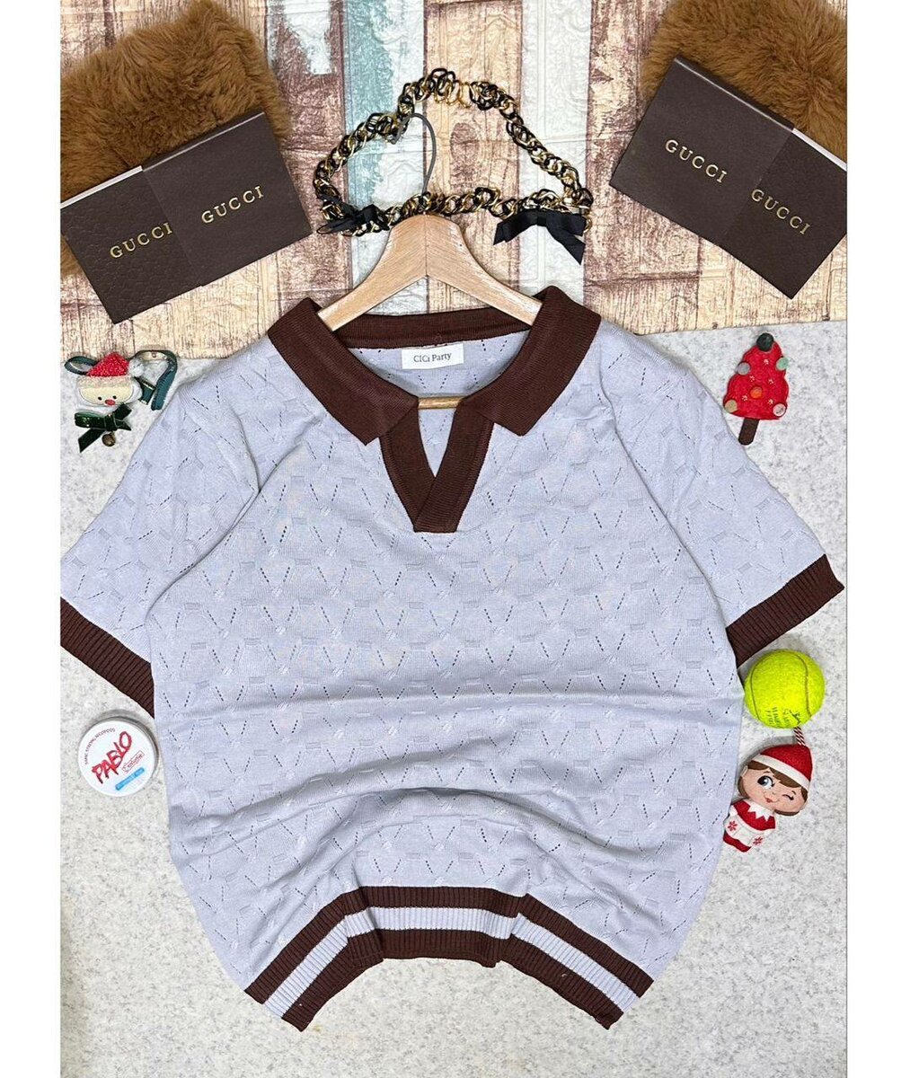 Polo en maille bicolore élégant