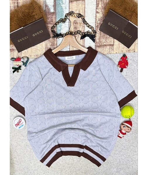 Polo en maille bicolore élégant