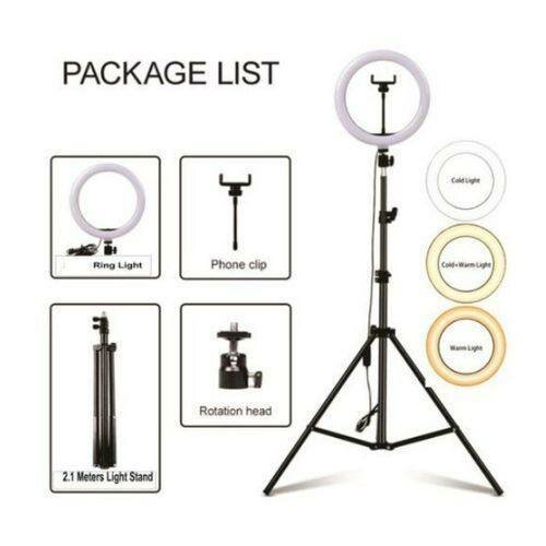 10 inches led ring light with 2.1 m longer tripod
