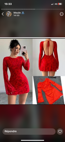 Robe rouge dos nu élégante