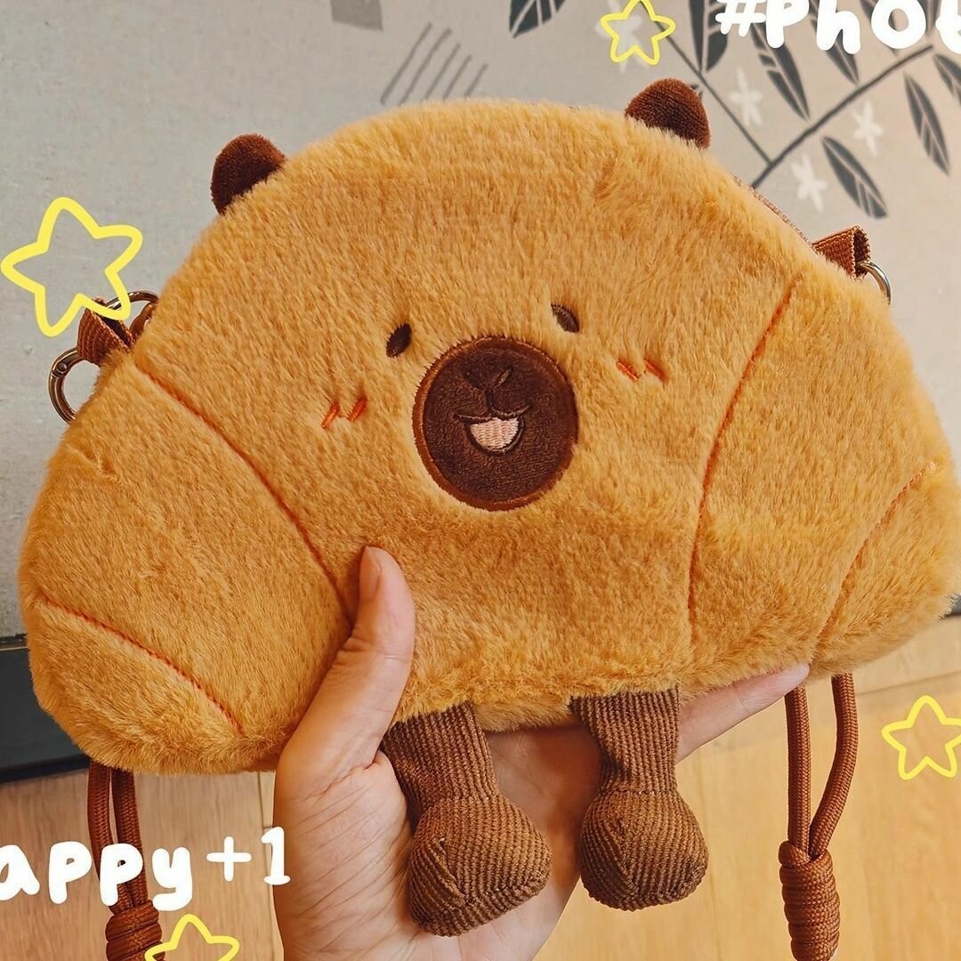 Sac peluche croissant mignon