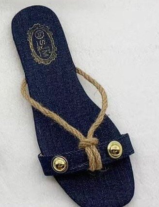 Sandales denim en corde