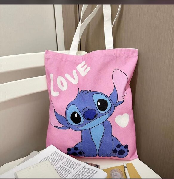 Sac fourre-tout Stitch rose