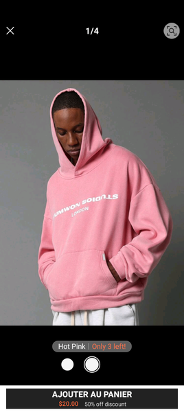 Sweat à capuche rose tendance