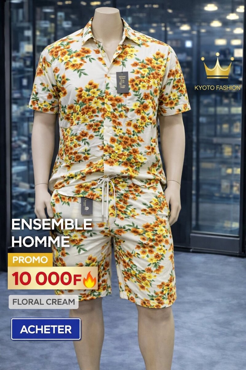 Ensemble Homme Floral Été