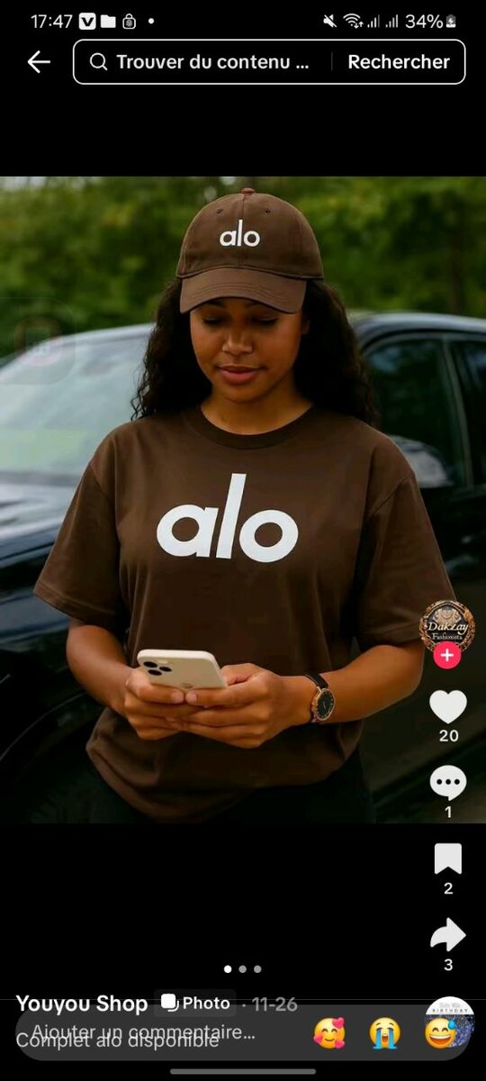 T-shirt et casquette Alo