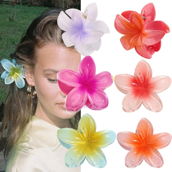 Pinces à cheveux fleur colorée