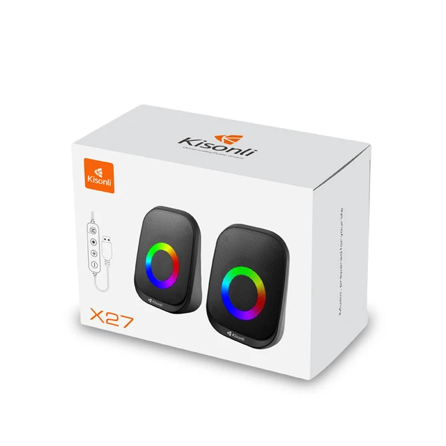 Kisonli X27 4-in-1 Speaker with LED Lights, & Earphone