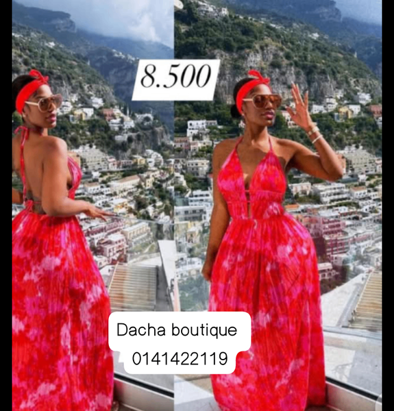 Robe maxi rouge estivale