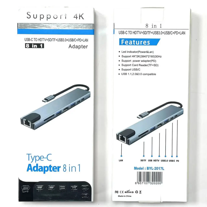 Adaptateur USB-C 8 en 1