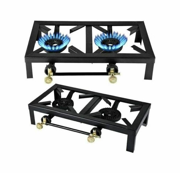 Réchaud à gaz double en acier