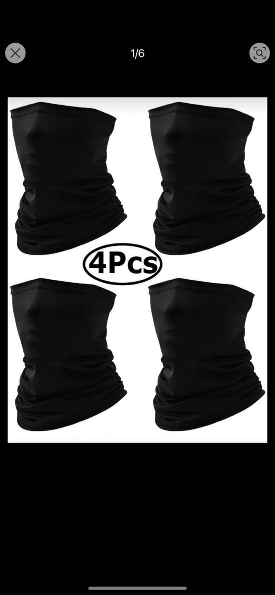 Bandana multifonction noire x4