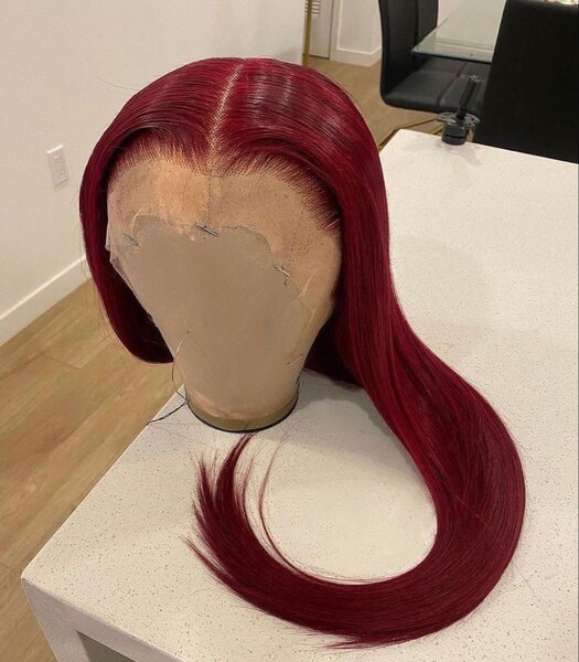 Perruque Synthétique Rouge Luxe