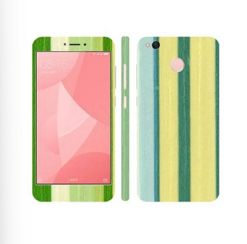 Xiaomi Redmi 4X Green Stripped Wooden Texture Mobile Skin