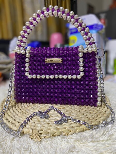 Beaded Purple Handbag