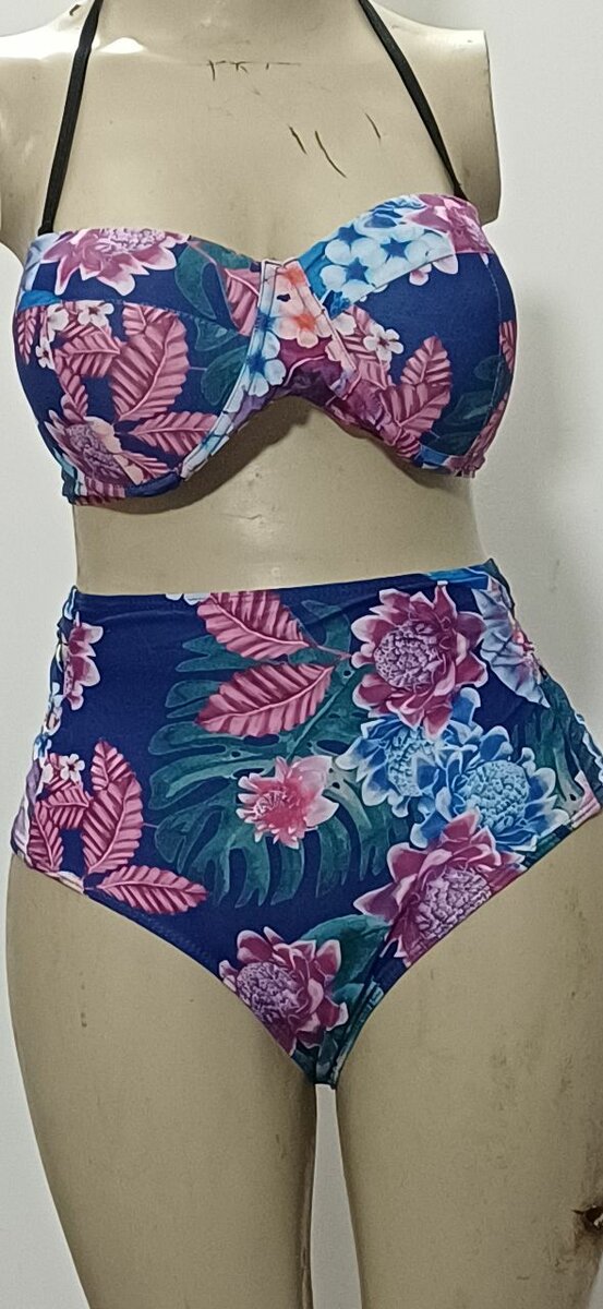 Bikini taille haute floral