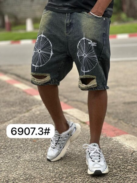 Shorts en denim imprimé