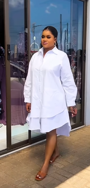 Women's dress is white