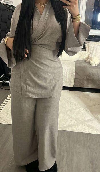 Ensemble kimono en lin femme