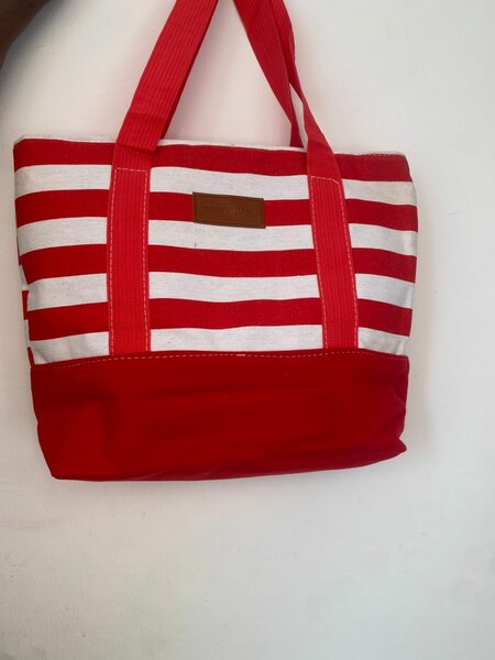 Sac Tissu Rayé Rouge