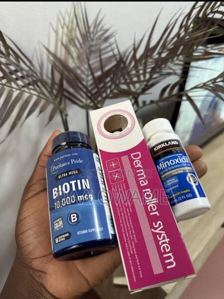 Kirkland minoxidil & Biotin & Derma Roller For Hair Growth