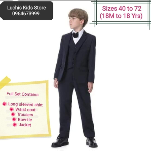 5 Pcs Smart suits(Long sleeved shirt,waist coat,trousers,bow tie,jacket)