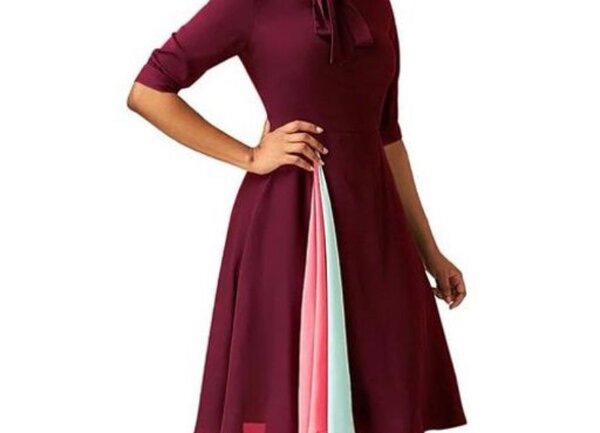 Ladies casual half sleeve,short dress