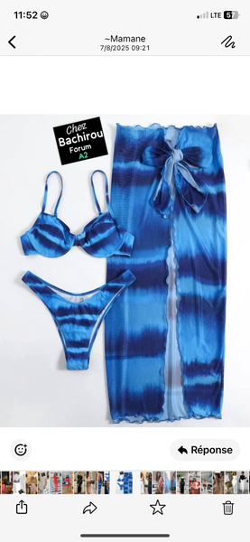 Ensemble Bikini Bleu Femme