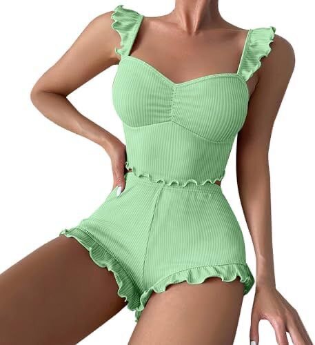 Ensemble court à volants