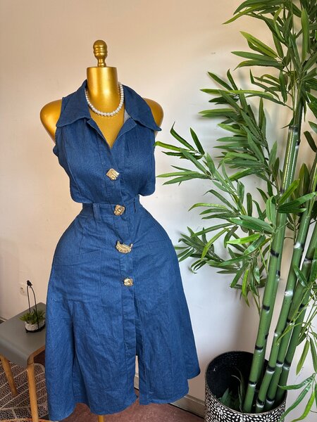 Robe en denim élégante sans manches