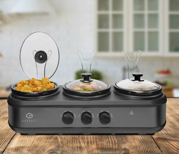 Gourmet 7.1L Triple Slow Cooker. (UK Brand)