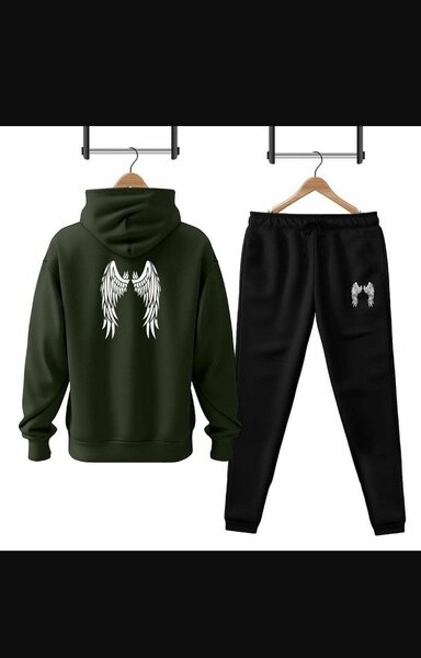 Men's printed hoodie track suit