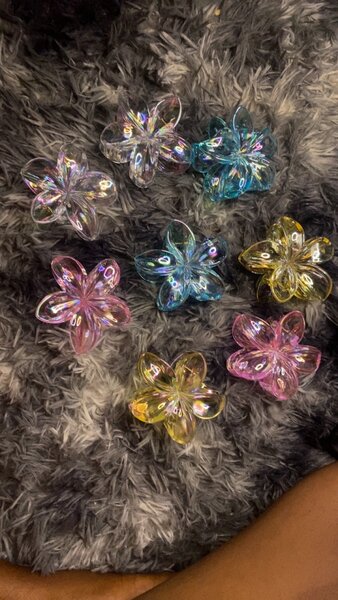 Barrettes fleurs colorées