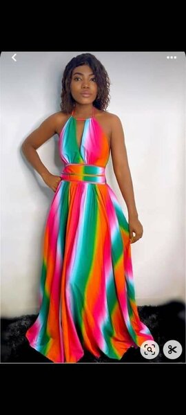 Robe longue multicolore élégante