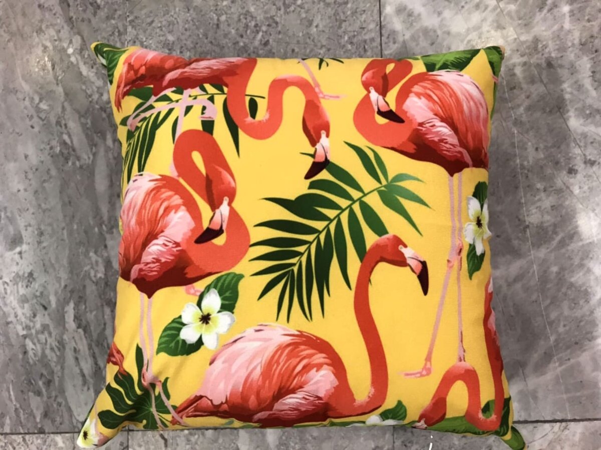 Coussin Flamant Tropical