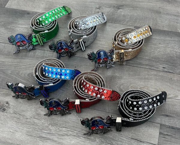 Ceinture Strass Crâne