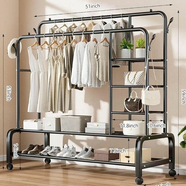 Multi-purpose Hanger & Shoe Rack with Wheels