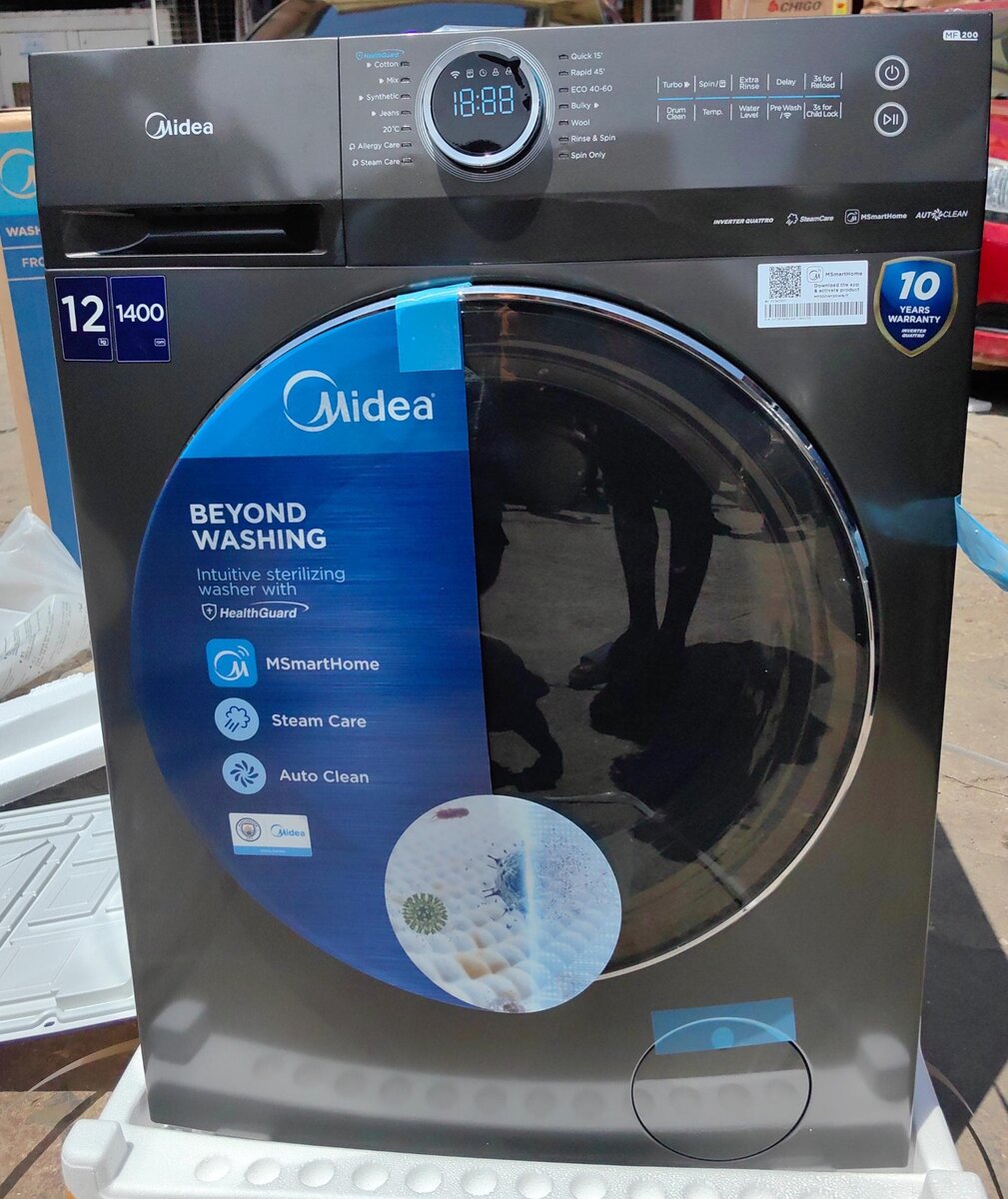 MIDEA FRONT LOAD WASHING MACHINE 12KG [MF200W120WB/T]