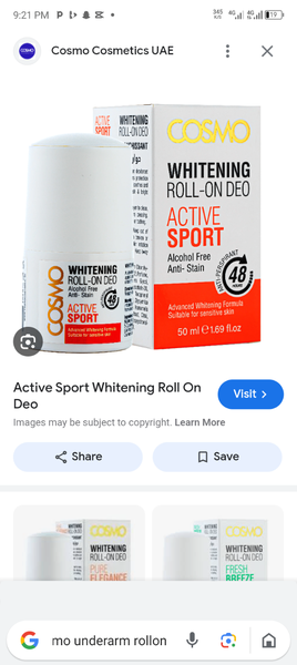 Cosmo Roll-on For dark underarms or armpit