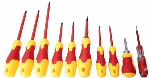 Kit de 10 tournevis électriciens isolés