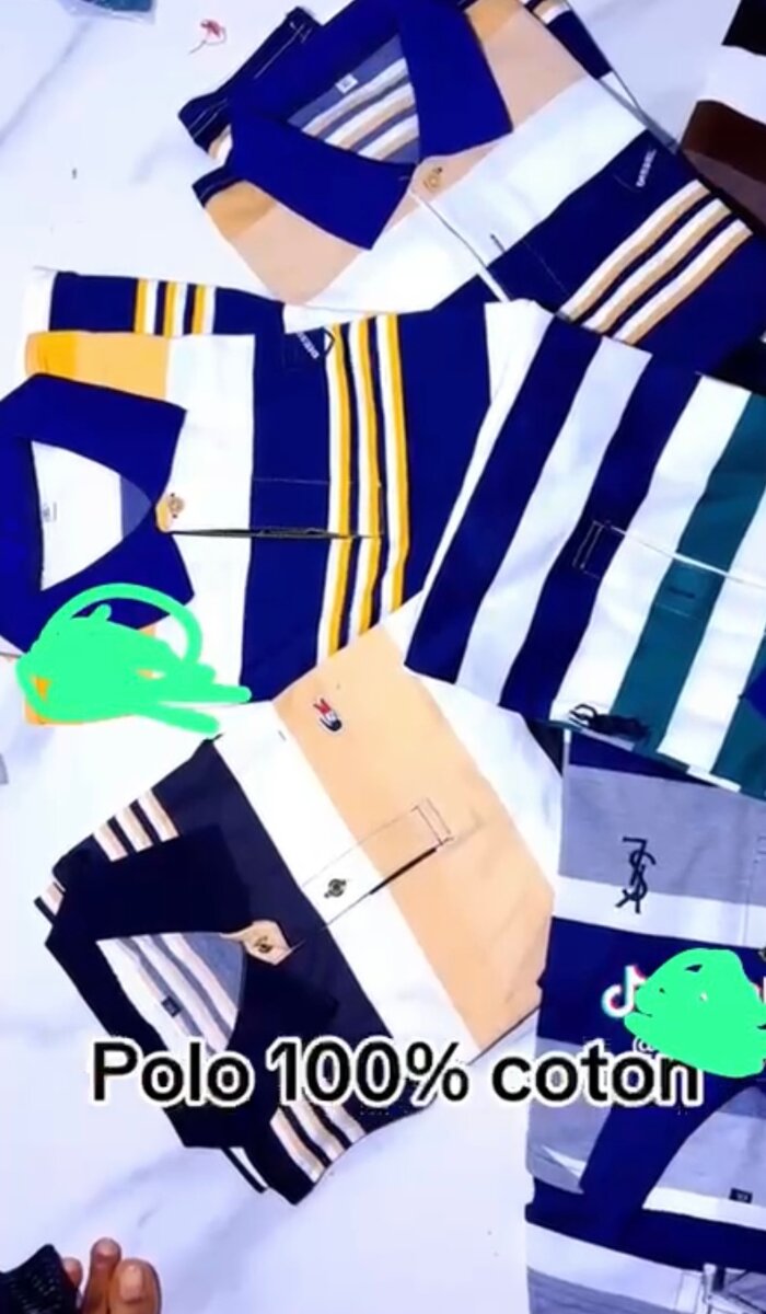 Polo en coton rayé homme