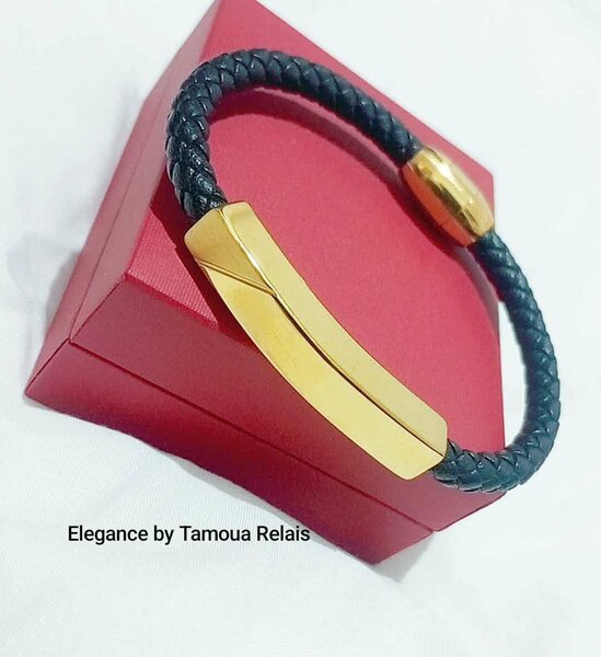 Bracelet en cuir tressé élégant