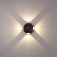 LED COB 4 Sided Wall Lamp Outdoor Wall Light IP65 Waterproof Black