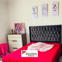 custom made bed with a high base