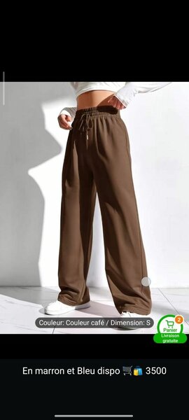 Pantalon ample marron femme