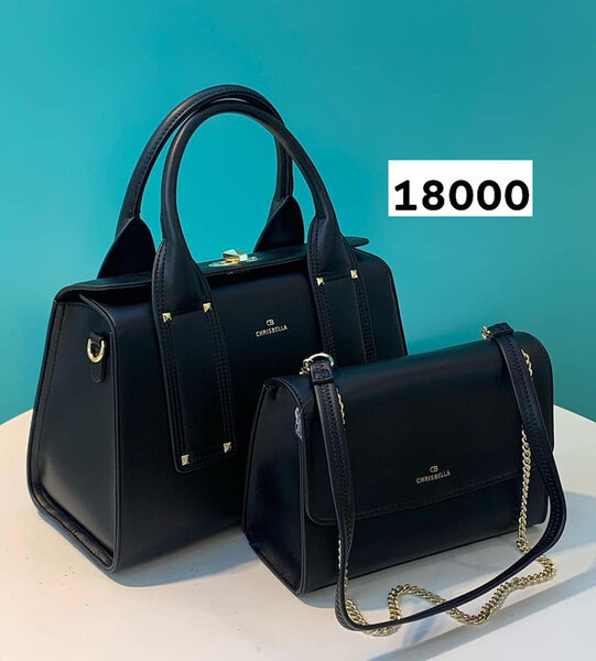 Ensemble de sacs en cuir avec fermeture en chaîne sur le côté et sur le dessus