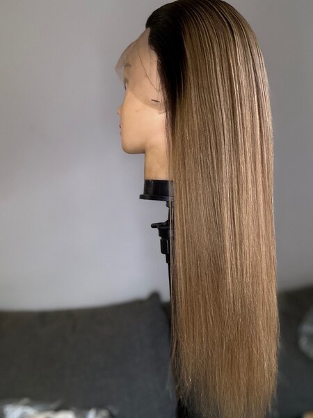 18inches frontal blonde hair with dark roots