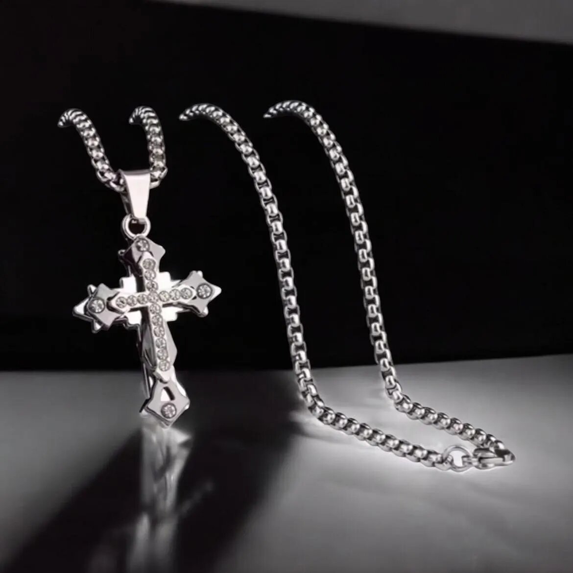 Collier Croix en Acier Inoxydable