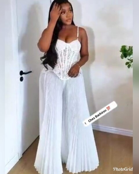 Pantalon Palazzo Plissé Élégant